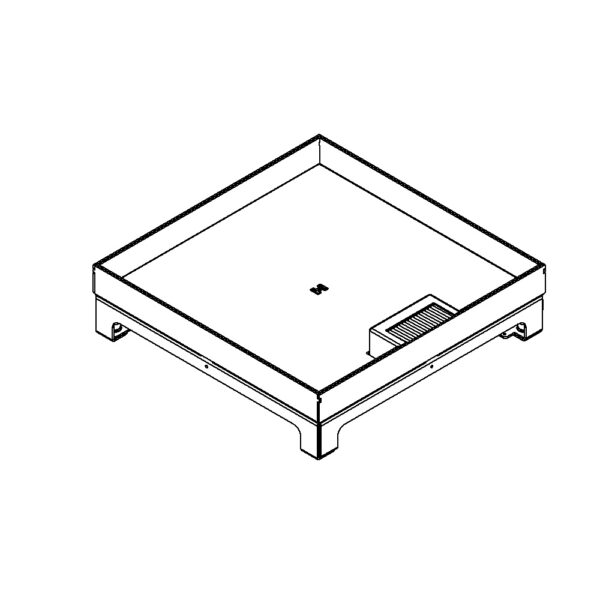 Produktbild UBD 324 302  -  Unterflur-Bodendose UBD 320 inkl. Deckel mit Kante, geschlossen, 30mm Vertiefung und 1 Bürstenauslass